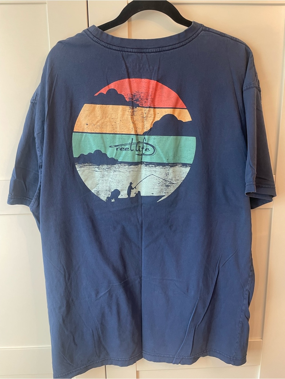 Reel Life Sunset Fishing 100% Cotton Crewneck T-shirt